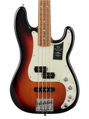 Fender Player Plus Precision Bass Pau Ferro 3 Color Sunburst with Bag Body View